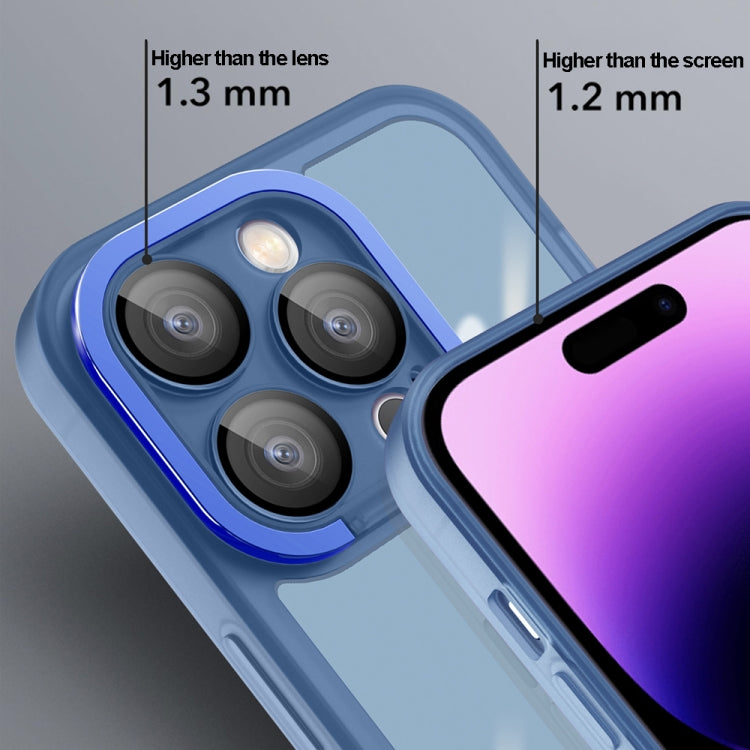 For iPhone 15 Pro Max Invisible Lens Bracket Matte Transparent MagSafe Phone Case(Royal Blue) - iPhone 15 Pro Max Cases by PMC TechLife | Online Shopping South Africa | PMC TechLife