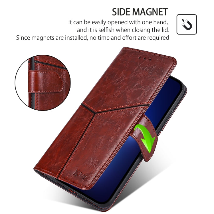 For Huawei Pura 70 5G Geometric Stitching Leather Phone Case(Dark Brown) - Huawei Cases by PMC Jewellery | Online Shopping South Africa | PMC Jewellery | Buy Now Pay Later Mobicred