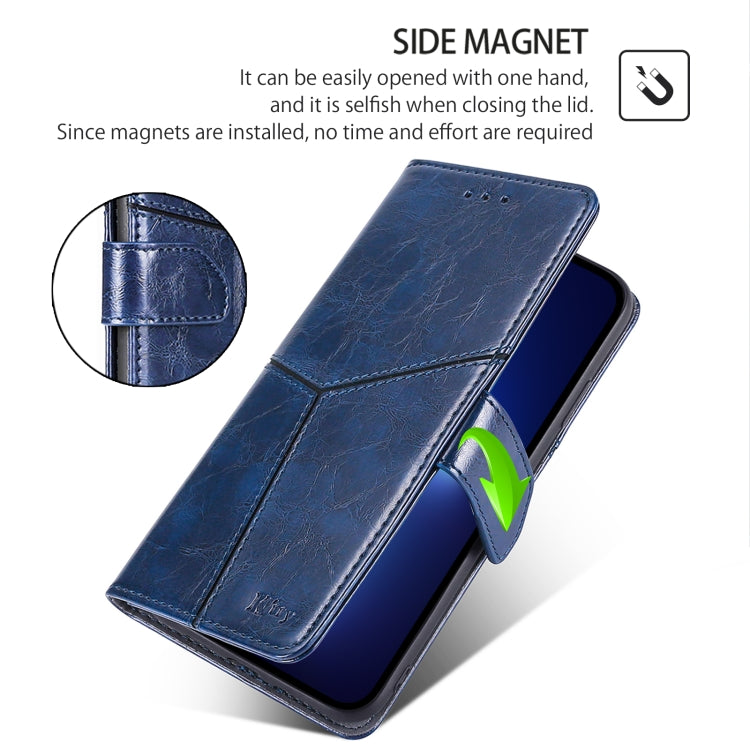 For Huawei Pura 70 Ultra 5G Geometric Stitching Leather Phone Case(Blue) - Huawei Cases by PMC Jewellery | Online Shopping South Africa | PMC Jewellery | Buy Now Pay Later Mobicred