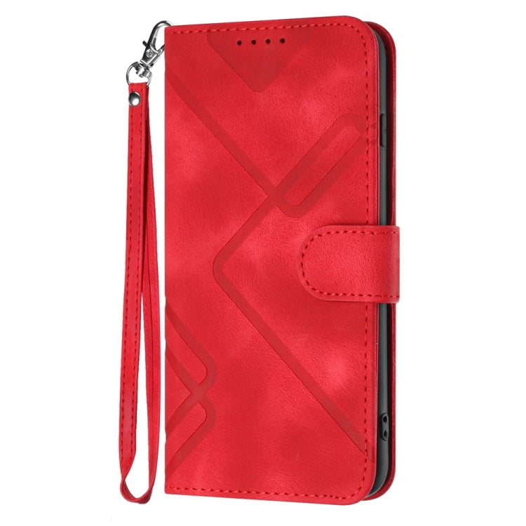 For Motorola Edge 5G 2024 Line Pattern Skin Feel Leather Phone Case(Red) - Motorola Cases by PMC Jewellery | Online Shopping South Africa | PMC Jewellery | Buy Now Pay Later Mobicred