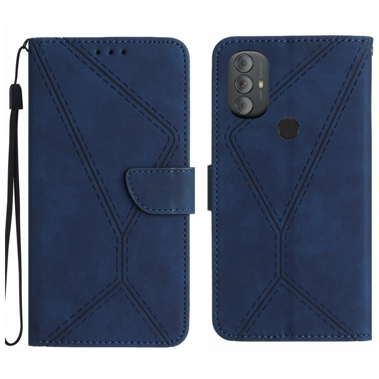 For Motorola Moto G Power 2022 Stitching Embossed Leather Phone Case(Blue) - free shipping - PMC TechLife - Order now!