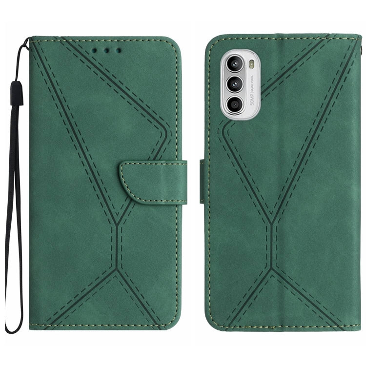 For Motorola Moto G52J Stitching Embossed Leather Phone Case(Green) - free shipping - PMC TechLife - Order now!