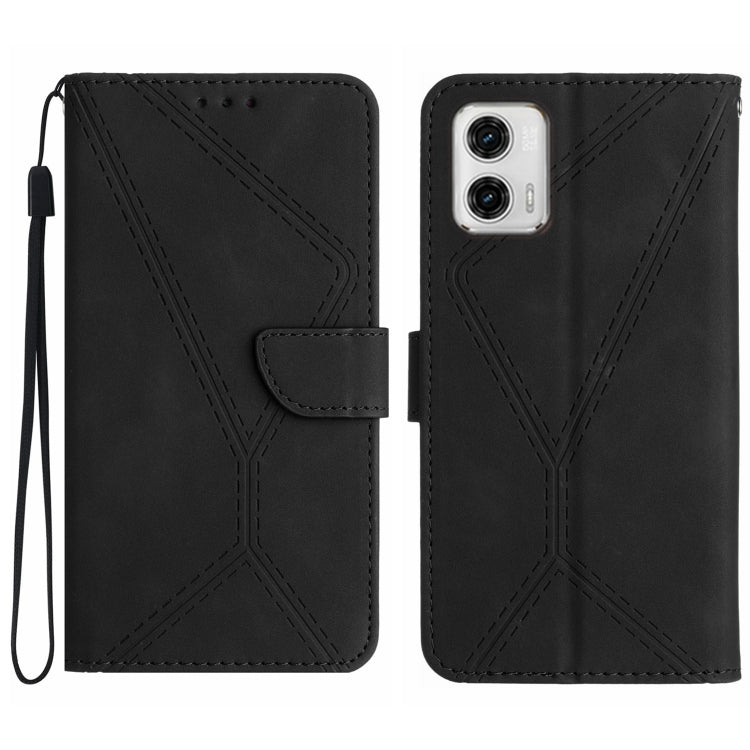 For Motorola Moto G73 5G Stitching Embossed Leather Phone Case(Black) - free shipping - PMC TechLife - Order now!