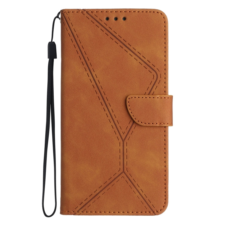 For Motorola Moto G34 5G Stitching Embossed Leather Phone Case(Brown) - Motorola Cases by PMC TechLife | Online Shopping South Africa | PMC TechLife | Buy Now Pay Later Mobicred