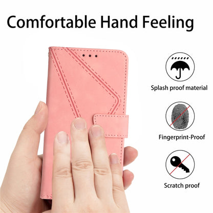 For Motorola Moto G04 / G24 Stitching Embossed Leather Phone Case(Pink) - Motorola Cases by PMC Jewellery | Online Shopping South Africa | PMC Jewellery | Buy Now Pay Later Mobicred