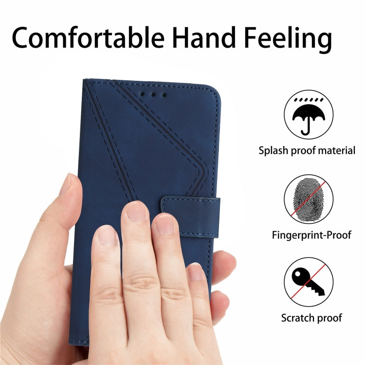 For Motorola Moto G04 / G24 Stitching Embossed Leather Phone Case(Blue) - Motorola Cases by PMC TechLife | Online Shopping South Africa | PMC TechLife | Buy Now Pay Later Mobicred