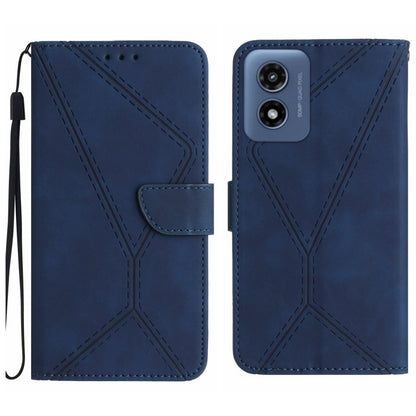 For Motorola Moto G Play 5G 2024 Stitching Embossed Leather Phone Case(Blue) - Motorola Cases by PMC Jewellery | Online Shopping South Africa | PMC Jewellery | Buy Now Pay Later Mobicred