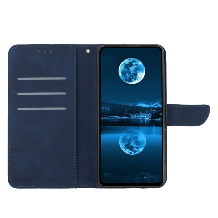 For Motorola Moto G Play 5G 2024 Stitching Embossed Leather Phone Case(Blue) - Motorola Cases by PMC Jewellery | Online Shopping South Africa | PMC Jewellery | Buy Now Pay Later Mobicred