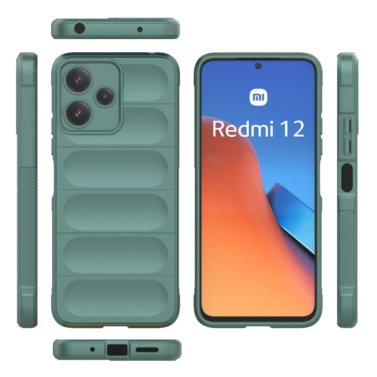 For Xiaomi Redmi 12 5G Magic Shield TPU + Flannel Phone Case(Grey) - Xiaomi Cases by PMC TechLife | Online Shopping South Africa | PMC TechLife | Buy Now Pay Later Mobicred