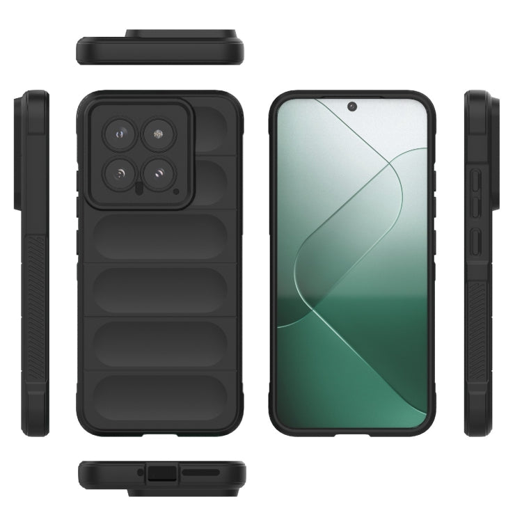 For Xiaomi 14 5G Magic Shield TPU + Flannel Phone Case(Dark Green) - 14 Cases by PMC TechLife | Online Shopping South Africa | PMC TechLife | Buy Now Pay Later Mobicred