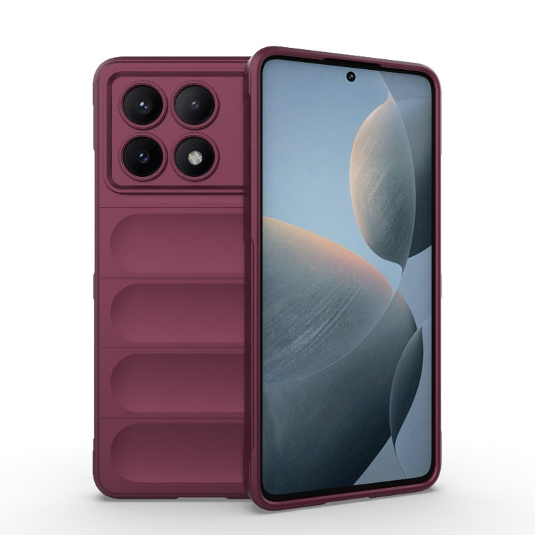 For Xiaomi Redmi K70E 5G Magic Shield TPU + Flannel Phone Case(Wine Red) - K70E Cases by PMC Jewellery | Online Shopping South Africa | PMC Jewellery | Buy Now Pay Later Mobicred