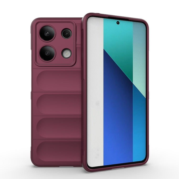 For Xiaomi Redmi Note 13 4G Global Magic Shield TPU + Flannel Phone Case(Wine Red) - Note 13 Cases by PMC Jewellery | Online Shopping South Africa | PMC Jewellery | Buy Now Pay Later Mobicred