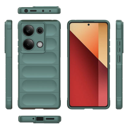 For Xiaomi Redmi Note 13 Pro 4G Global Magic Shield TPU + Flannel Phone Case(Dark Green) - Note 13 Pro Cases by PMC Jewellery | Online Shopping South Africa | PMC Jewellery | Buy Now Pay Later Mobicred