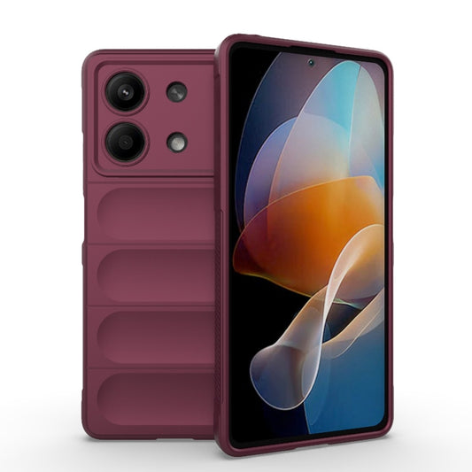 For Xiaomi Redmi Note 13R Pro 5G Magic Shield TPU + Flannel Phone Case(Wine Red) - Xiaomi Cases by PMC Jewellery | Online Shopping South Africa | PMC Jewellery | Buy Now Pay Later Mobicred