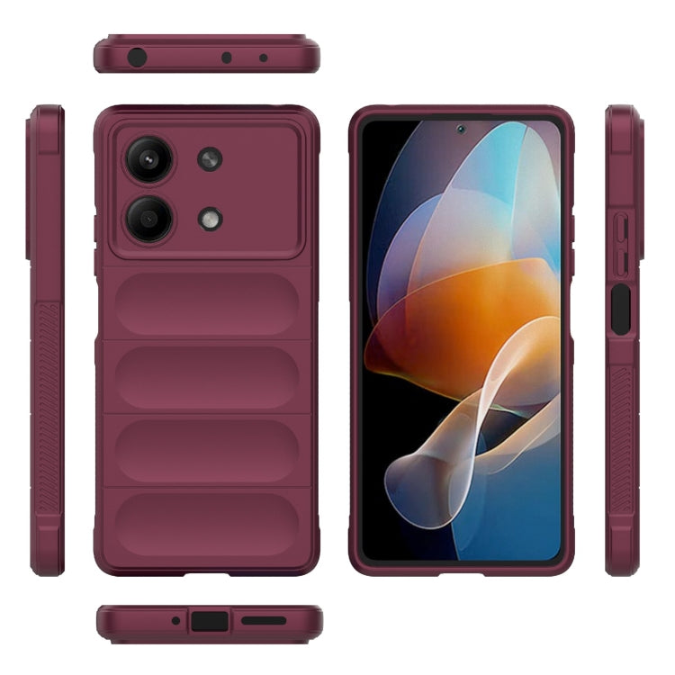 For Xiaomi Redmi Note 13R Pro 5G Magic Shield TPU + Flannel Phone Case(Wine Red) - Xiaomi Cases by PMC TechLife | Online Shopping South Africa | PMC TechLife | Buy Now Pay Later Mobicred