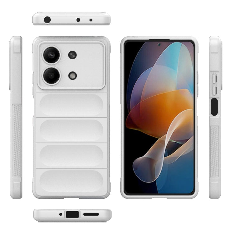 For Xiaomi Redmi Note 13R Pro 5G Magic Shield TPU + Flannel Phone Case(White) - Xiaomi Cases by PMC TechLife | Online Shopping South Africa | PMC TechLife | Buy Now Pay Later Mobicred