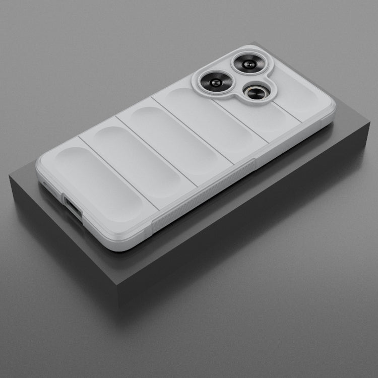 For Xiaomi Redmi Turbo 3 5G Magic Shield TPU + Flannel Phone Case(Grey) - Xiaomi Cases by PMC TechLife | Online Shopping South Africa | PMC TechLife | Buy Now Pay Later Mobicred