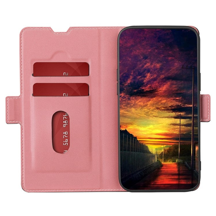 For Huawei Pura 70 5G Twill Texture Side Button Leather Phone Case(Pink) - Huawei Cases by PMC Jewellery | Online Shopping South Africa | PMC Jewellery | Buy Now Pay Later Mobicred