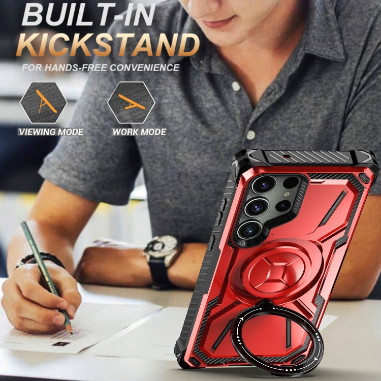 For Samsung Galaxy S24 Ultra 5G Armor Series Holder Phone Case(Black) - Galaxy S24 Ultra 5G Cases by PMC TechLife | Online Shopping South Africa | PMC TechLife