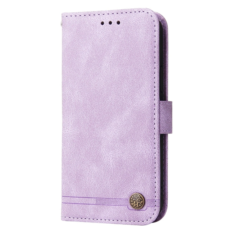 For Honor Magic6 Pro Skin Feel Life Tree Metal Button Leather Phone Case(Purple) - Honor Cases by PMC Jewellery | Online Shopping South Africa | PMC Jewellery | Buy Now Pay Later Mobicred