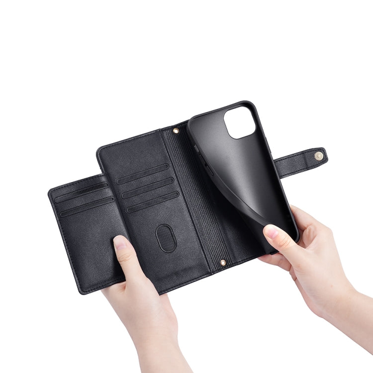 For Nokia G11 Plus Lite Sheep Texture Cross-body Zipper Wallet Leather Phone Case(Black) - Nokia Cases by PMC TechLife | Online Shopping South Africa | PMC TechLife | Buy Now Pay Later Mobicred