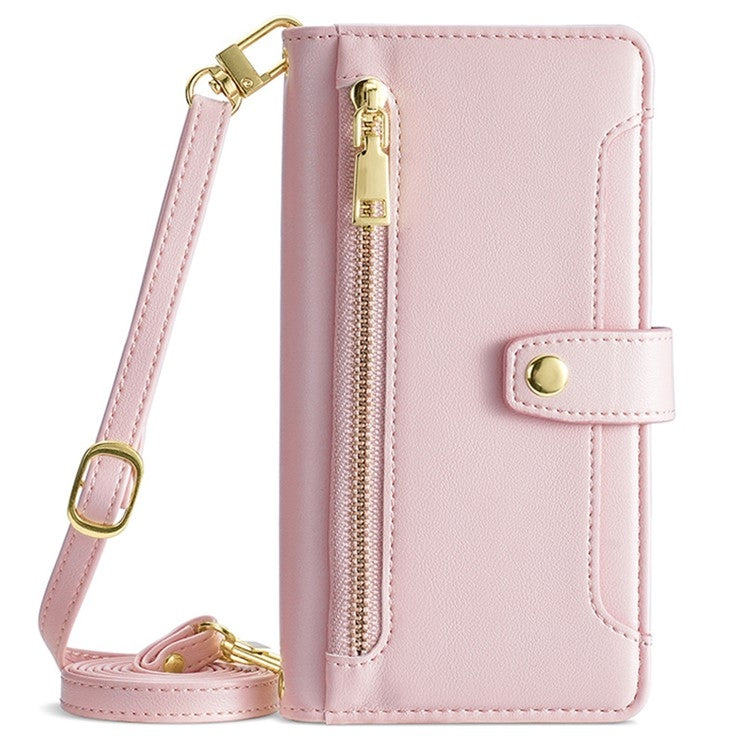 For Honor Magic6 5G Sheep Texture Cross-body Zipper Wallet Leather Phone Case(Pink) - Honor Cases by PMC TechLife | Online Shopping South Africa | PMC TechLife | Buy Now Pay Later Mobicred