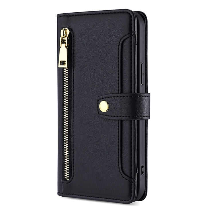 For Huawei nova 11 4G Sheep Texture Cross-body Zipper Wallet Leather Phone Case(Black) - Huawei Cases by PMC TechLife | Online Shopping South Africa | PMC TechLife | Buy Now Pay Later Mobicred