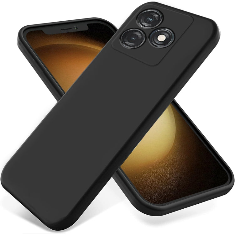 For Tecno Spark 10 4G / 10C 4G Pure Color Liquid Silicone Shockproof Phone Case(Black) - Tecno Cases by PMC TechLife | Online Shopping South Africa | PMC TechLife | Buy Now Pay Later Mobicred