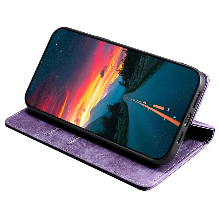 For Huawei Pura 70 Pro / Pro+ RFID Anti-theft Brush Magnetic Leather Phone Case(Purple) - Huawei Cases by PMC Jewellery | Online Shopping South Africa | PMC Jewellery | Buy Now Pay Later Mobicred