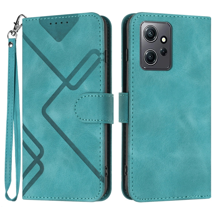 For Xiaomi Redmi Note 12 4G Global Line Pattern Skin Feel Leather Phone Case(Light Blue) - Xiaomi Cases by PMC Jewellery | Online Shopping South Africa | PMC Jewellery | Buy Now Pay Later Mobicred