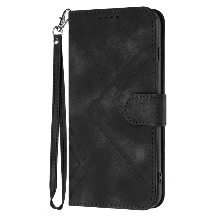For Xiaomi Poco M5 Line Pattern Skin Feel Leather Phone Case(Black) - Xiaomi Cases by PMC TechLife | Online Shopping South Africa | PMC TechLife | Buy Now Pay Later Mobicred