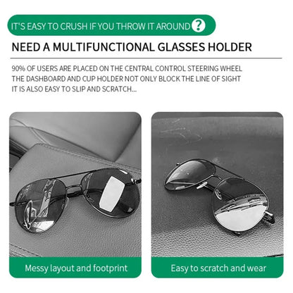 Car Sun Visor Glasses Holder Multifunctional Card Clip Storage Rack(Grey) - Sunglasses & Glasses Clips by PMC Jewellery | Online Shopping South Africa | PMC Jewellery | Buy Now Pay Later Mobicred