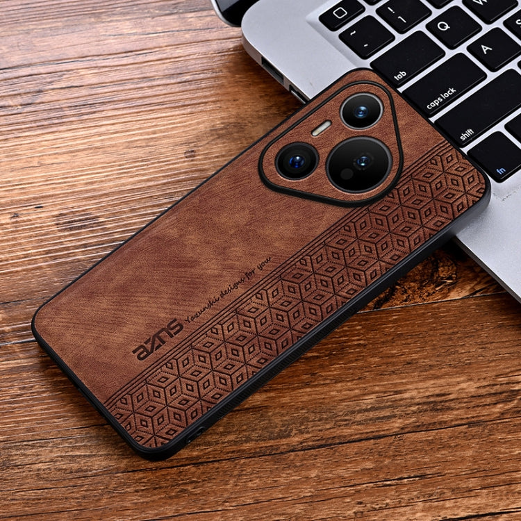 For Huawei Pura 70 Pro AZNS 3D Embossed Skin Feel Phone Case(Brown) - Huawei Cases by AZNS | Online Shopping South Africa | PMC Jewellery | Buy Now Pay Later Mobicred