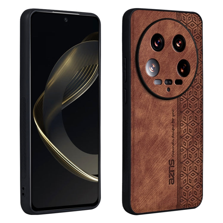 For Xiaomi 14 Ultra AZNS 3D Embossed Skin Feel Phone Case(Brown) - Xiaomi Cases by AZNS | Online Shopping South Africa | PMC TechLife