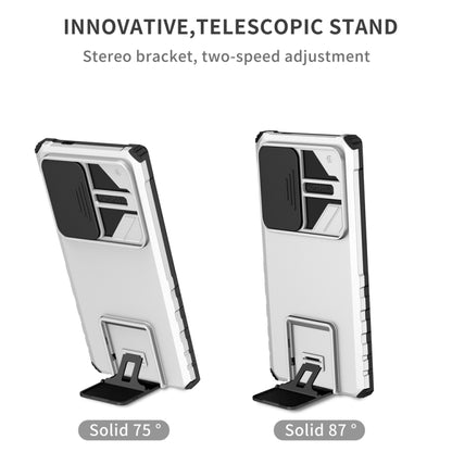 For Samsung Galaxy S24 Ultra 5G Stereoscopic Holder Sliding Camshield Phone Case(White) - Galaxy S24 Ultra 5G Cases by PMC Jewellery | Online Shopping South Africa | PMC Jewellery