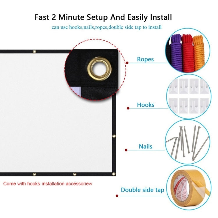 Simple Folding Thin Polyester Projector Film Curtain, Size:200 inch 16:9 - Film Curtains by PMC TechLife | Online Shopping South Africa | PMC TechLife | Buy Now Pay Later Mobicred