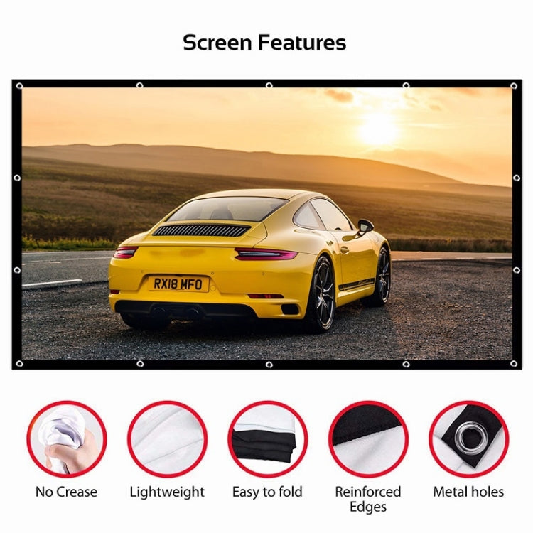 Simple Folding Thin Polyester Projector Film Curtain, Size:200 inch 16:9 - Film Curtains by PMC TechLife | Online Shopping South Africa | PMC TechLife | Buy Now Pay Later Mobicred
