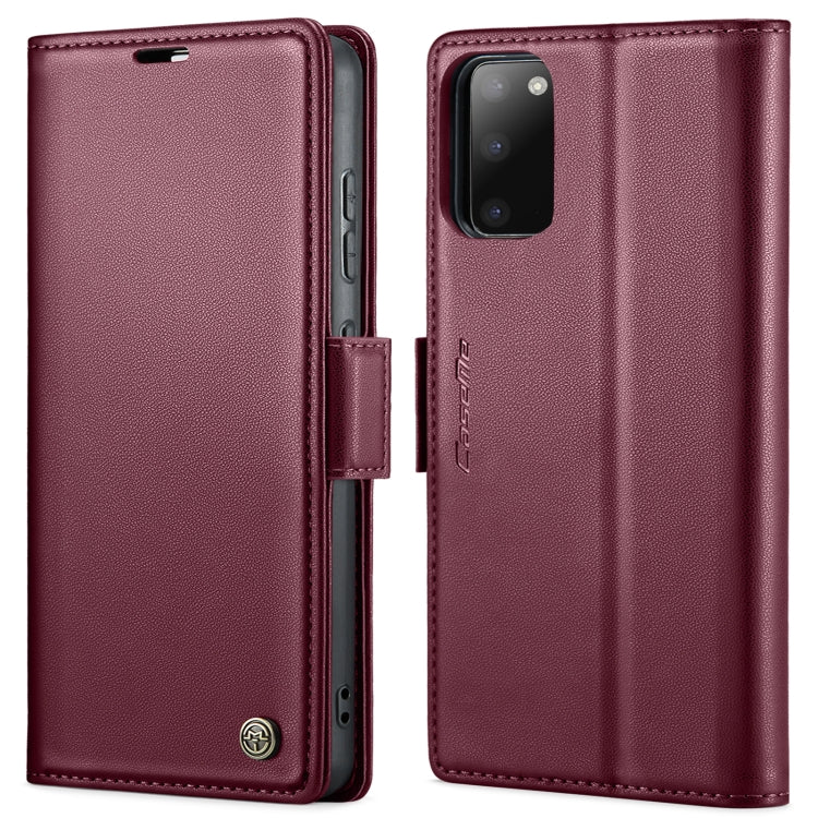 For Samsung Galaxy S20 CaseMe 023 Butterfly Buckle Litchi Texture RFID Anti-theft Leather Phone Case(Wine Red) - Galaxy Phone Cases by CaseMe | Online Shopping South Africa | PMC Jewellery | Buy Now Pay Later Mobicred