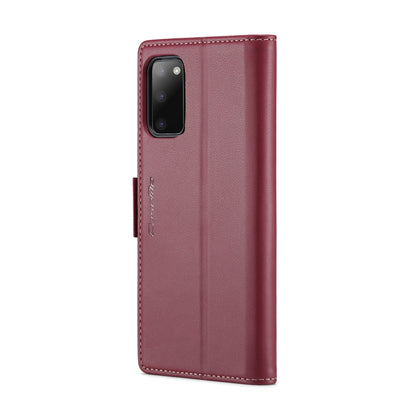 For Samsung Galaxy S20 CaseMe 023 Butterfly Buckle Litchi Texture RFID Anti-theft Leather Phone Case(Wine Red) - Galaxy Phone Cases by CaseMe | Online Shopping South Africa | PMC Jewellery | Buy Now Pay Later Mobicred