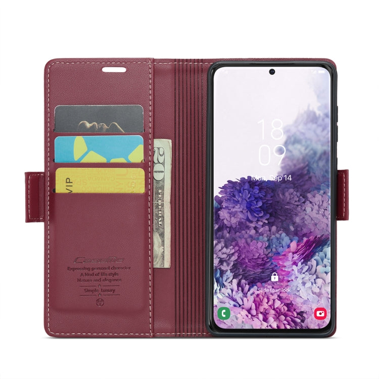 For Samsung Galaxy S20 CaseMe 023 Butterfly Buckle Litchi Texture RFID Anti-theft Leather Phone Case(Wine Red) - Galaxy Phone Cases by CaseMe | Online Shopping South Africa | PMC Jewellery | Buy Now Pay Later Mobicred