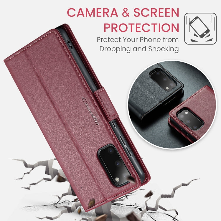 For Samsung Galaxy S20 CaseMe 023 Butterfly Buckle Litchi Texture RFID Anti-theft Leather Phone Case(Wine Red) - Galaxy Phone Cases by CaseMe | Online Shopping South Africa | PMC Jewellery | Buy Now Pay Later Mobicred