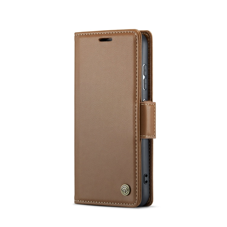 For Samsung Galaxy S23+ 5G CaseMe 023 Butterfly Buckle Litchi Texture RFID Anti-theft Leather Phone Case(Brown) - Galaxy Phone Cases by CaseMe | Online Shopping South Africa | PMC Jewellery | Buy Now Pay Later Mobicred