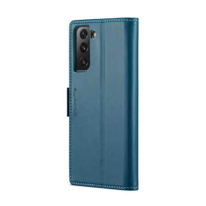 For Samsung Galaxy S21 FE 5G CaseMe 023 Butterfly Buckle Litchi Texture RFID Anti-theft Leather Phone Case(Blue) - Galaxy Phone Cases by CaseMe | Online Shopping South Africa | PMC Jewellery | Buy Now Pay Later Mobicred