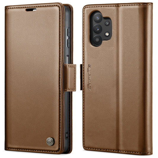 For Samsung Galaxy A32 5G / M32 5G CaseMe 023 Butterfly Buckle Litchi Texture RFID Anti-theft Leather Phone Case(Brown) - Galaxy Phone Cases by CaseMe | Online Shopping South Africa | PMC Jewellery | Buy Now Pay Later Mobicred