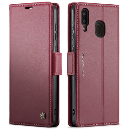 For Samsung Galaxy A40 CaseMe 023 Butterfly Buckle Litchi Texture RFID Anti-theft Leather Phone Case(Wine Red) - Galaxy Phone Cases by CaseMe | Online Shopping South Africa | PMC Jewellery | Buy Now Pay Later Mobicred