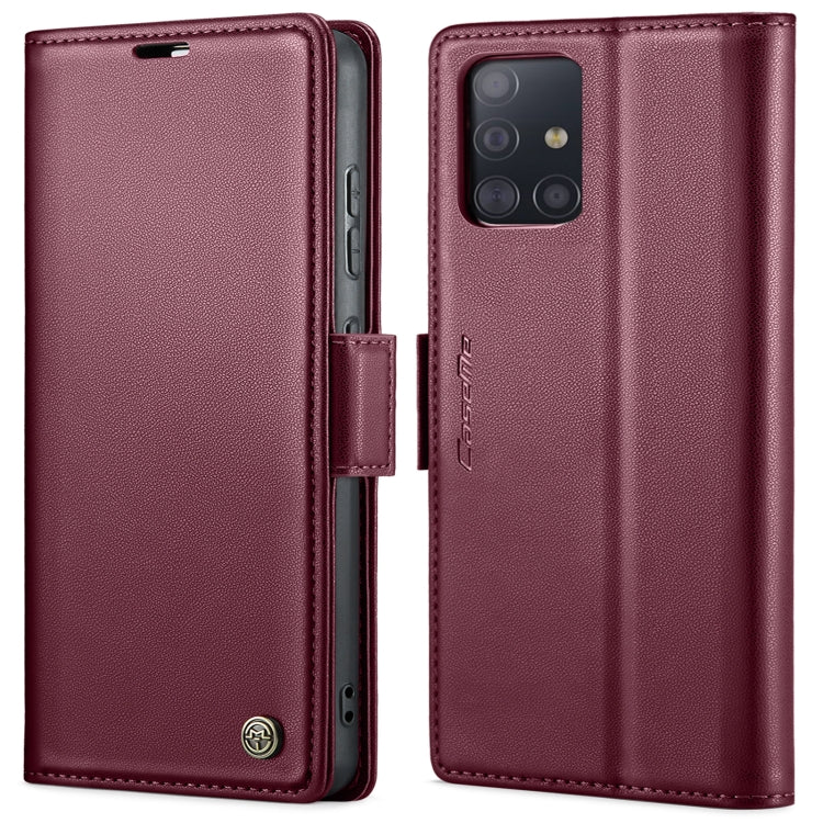 For Samsung Galaxy A71 4G CaseMe 023 Butterfly Buckle Litchi Texture RFID Anti-theft Leather Phone Case(Wine Red) - Galaxy Phone Cases by CaseMe | Online Shopping South Africa | PMC Jewellery | Buy Now Pay Later Mobicred