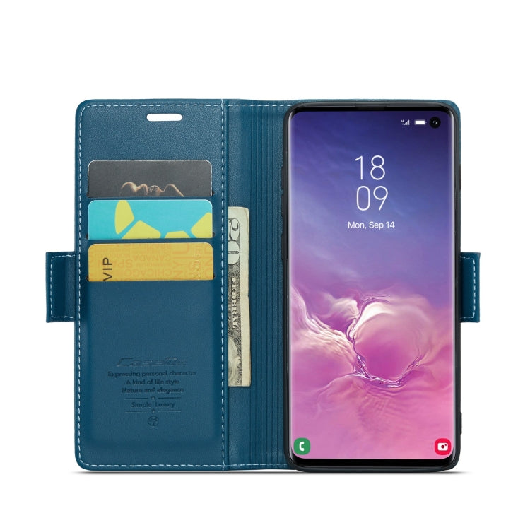 For Samsung Galaxy S10 CaseMe 023 Butterfly Buckle Litchi Texture RFID Anti-theft Leather Phone Case(Blue) - Galaxy Phone Cases by CaseMe | Online Shopping South Africa | PMC Jewellery | Buy Now Pay Later Mobicred