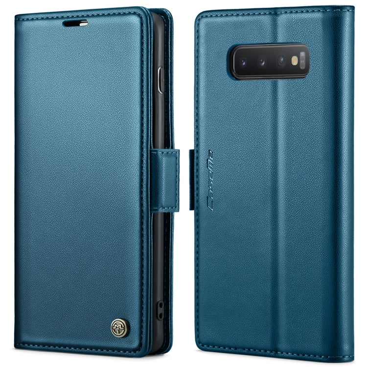 For Samsung Galaxy S10+ CaseMe 023 Butterfly Buckle Litchi Texture RFID Anti-theft Leather Phone Case(Blue) - Galaxy Phone Cases by CaseMe | Online Shopping South Africa | PMC Jewellery | Buy Now Pay Later Mobicred