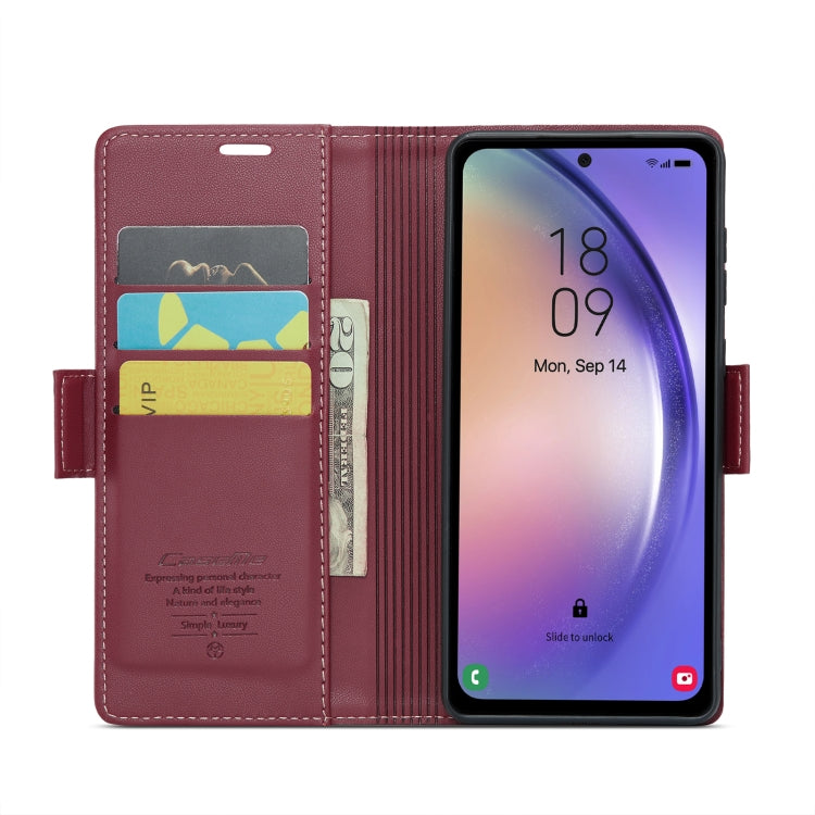 For Samsung Galaxy A54 5G CaseMe 023 Butterfly Buckle Litchi Texture RFID Anti-theft Leather Phone Case(Wine Red) - Galaxy Phone Cases by CaseMe | Online Shopping South Africa | PMC Jewellery | Buy Now Pay Later Mobicred