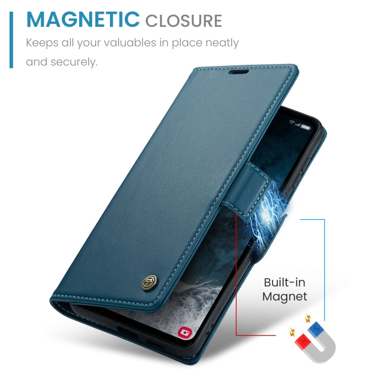 For Samsung Galaxy S23 FE 5G CaseMe 023 Butterfly Buckle Litchi Texture RFID Anti-theft Leather Phone Case(Blue) - Galaxy Phone Cases by CaseMe | Online Shopping South Africa | PMC Jewellery | Buy Now Pay Later Mobicred